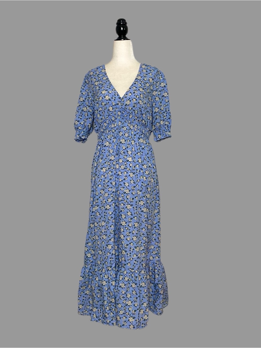 ❤️XL❤️ Blue Floral V-Neck Maxi Dress